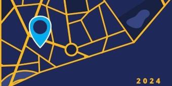 Map design with a location point and 2024