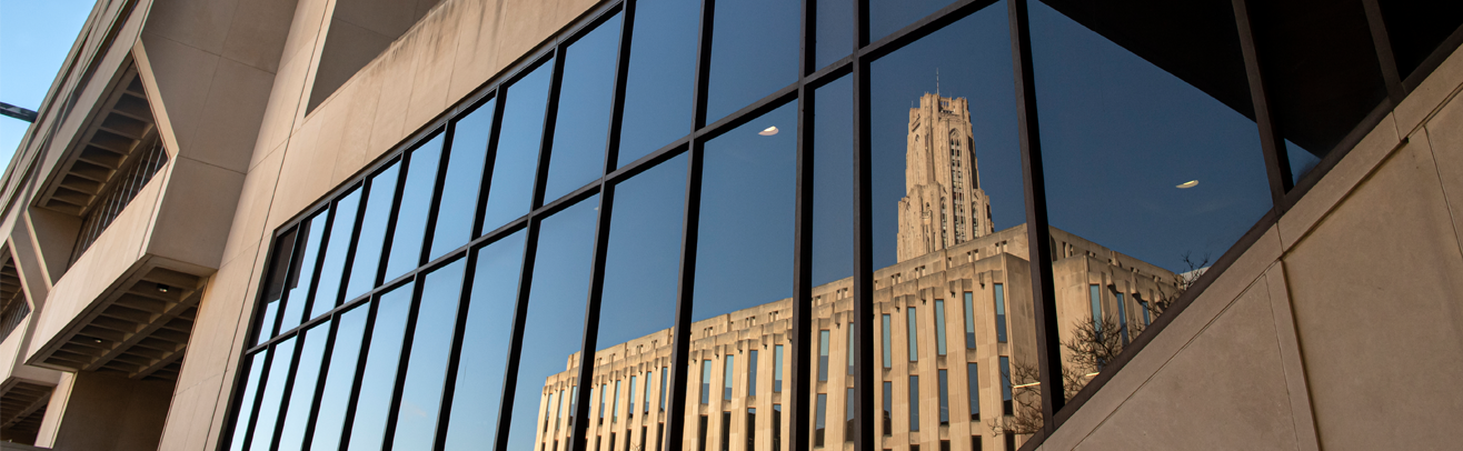 Reflection of Cathedral from Posvar Hall